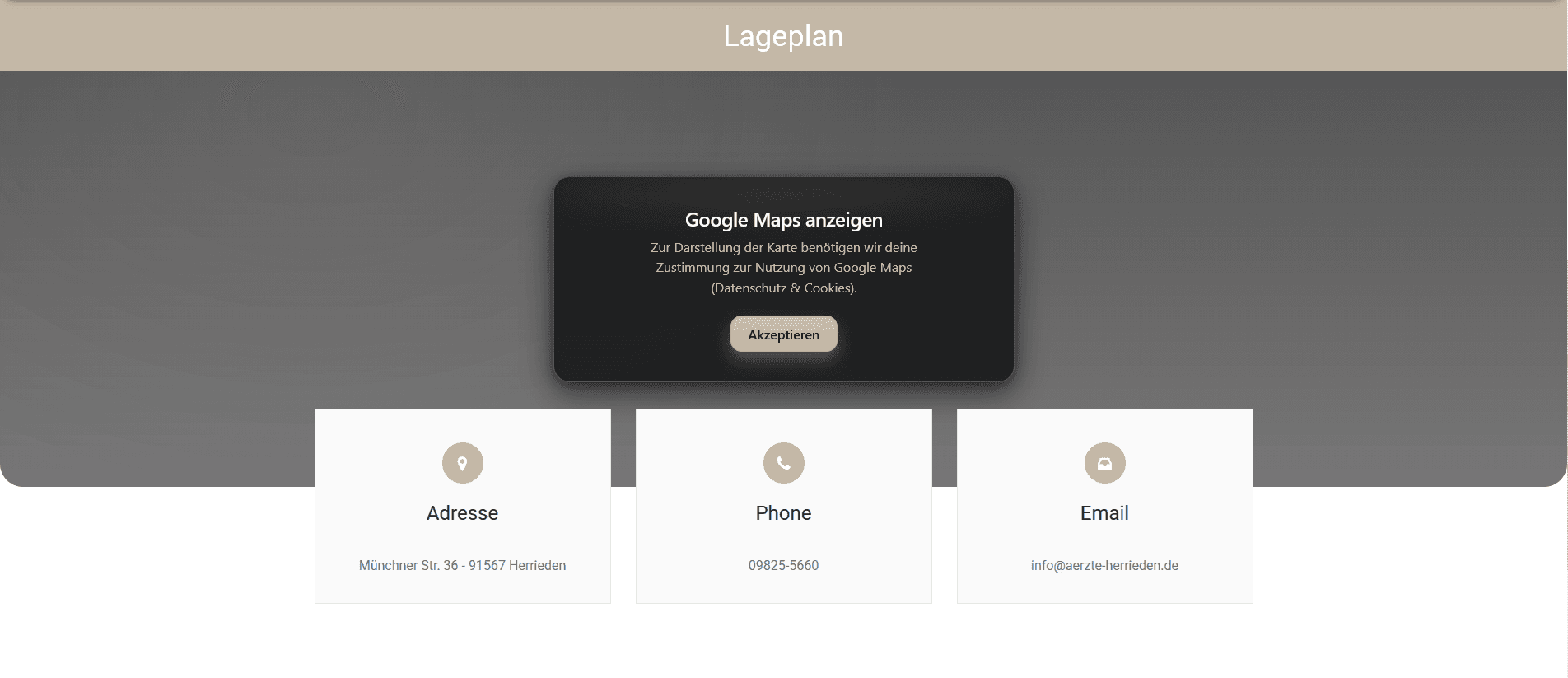 DSGVO-konformes Google-Maps-Overlay für Arztpraxis