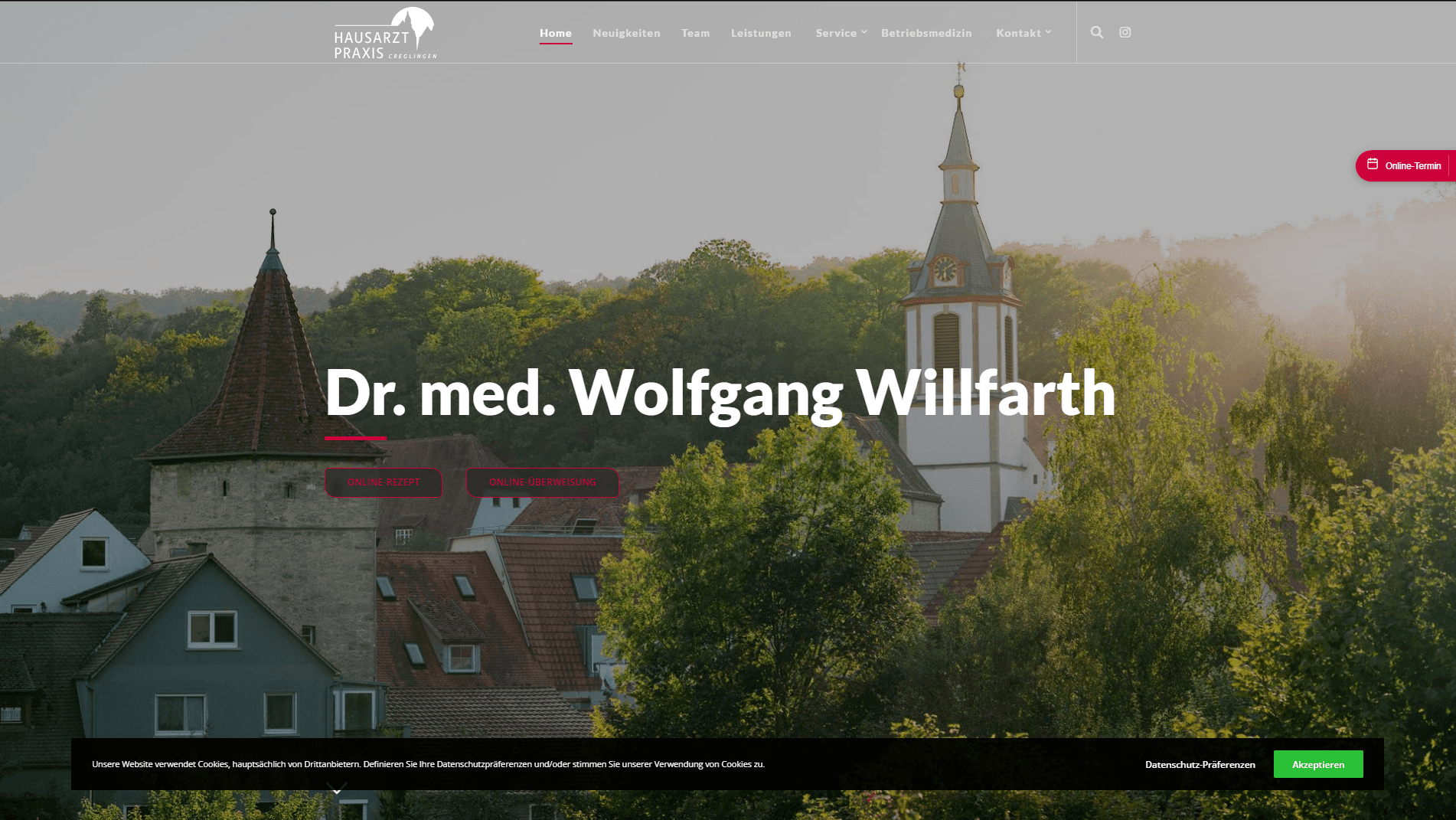 Entwicklung einer Webseite für die Hausarztpraxis Creglingen